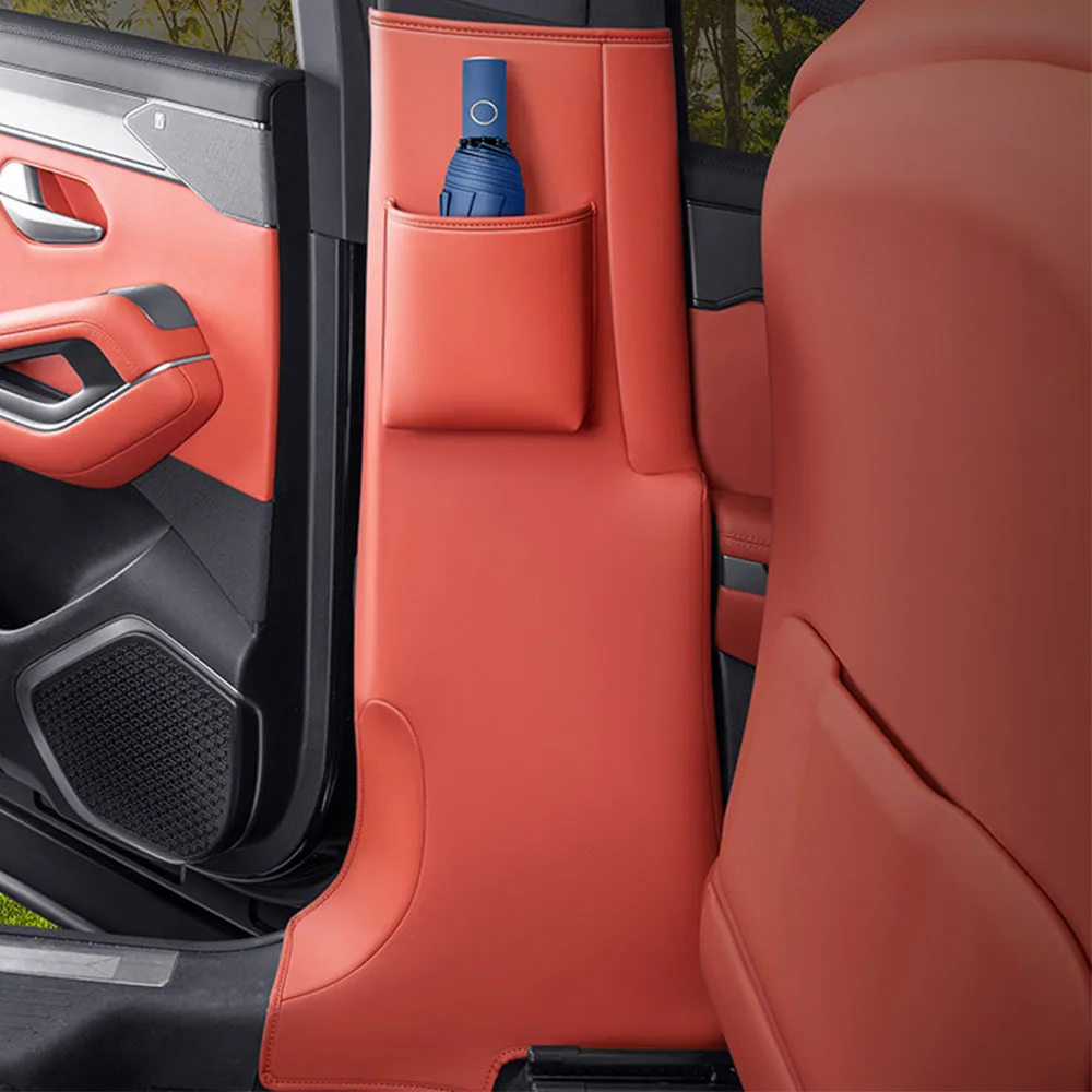 2 Pcs Center Pillar Anti Kick Pad For BYD TANG L Sealion 8 EV/DM 2025 2026 Original Color Leather Protective Pad Car Accessories