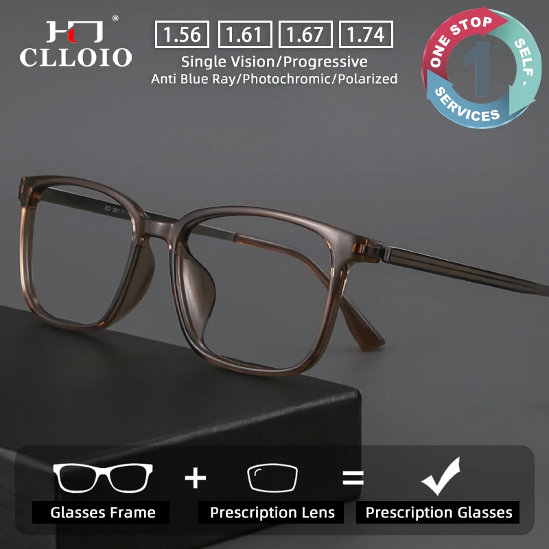 

CLLOIO UltraLight Vintage Versatile Prescription Glasses Anti-Reflective Comfortable Matte Myopia Reading Progressive Glasses