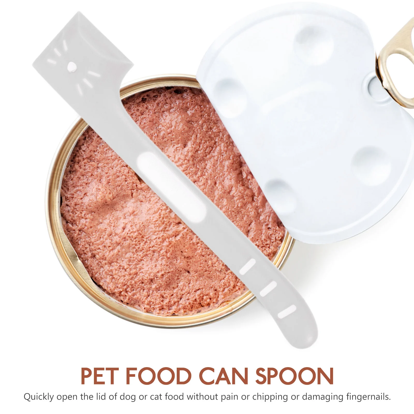 

2pcs Pet Feeding Spoon Reusable Can Opener Scraper for Dog Cat Food Long Handle Easy Dig Out No Leftover Safe TPR Durable