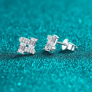 NeeTim 全莫桑石耳釘,女士閃耀經典婚禮實驗室鑽石新娘耳環,925銀耳釘 6 最佳銷售 新娘耳環 - №4