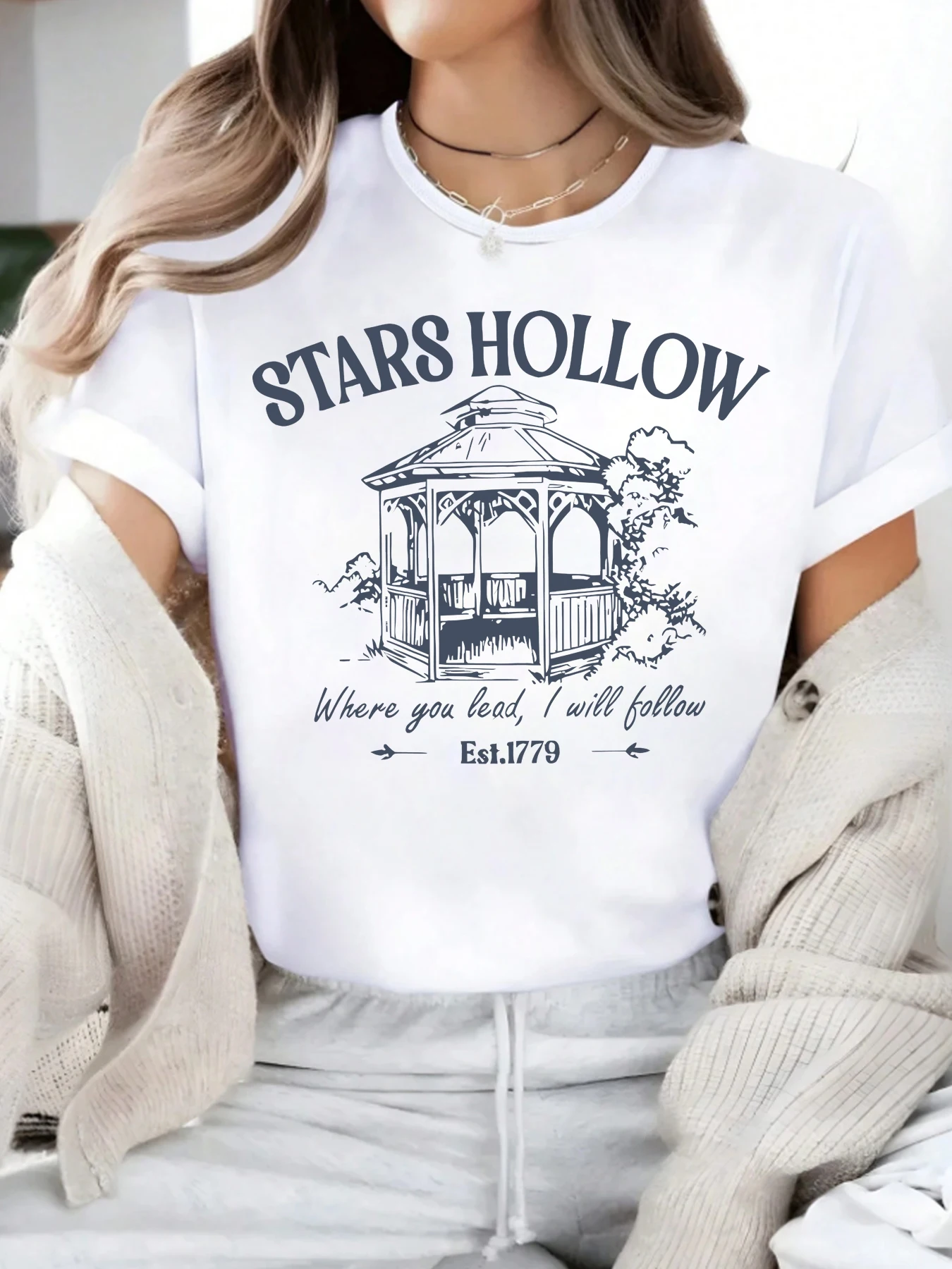 

STARS HOLLOW серо-синяя беседка, летняя футболка с короткими рукавами, повседневное пальто, модная женская одежда