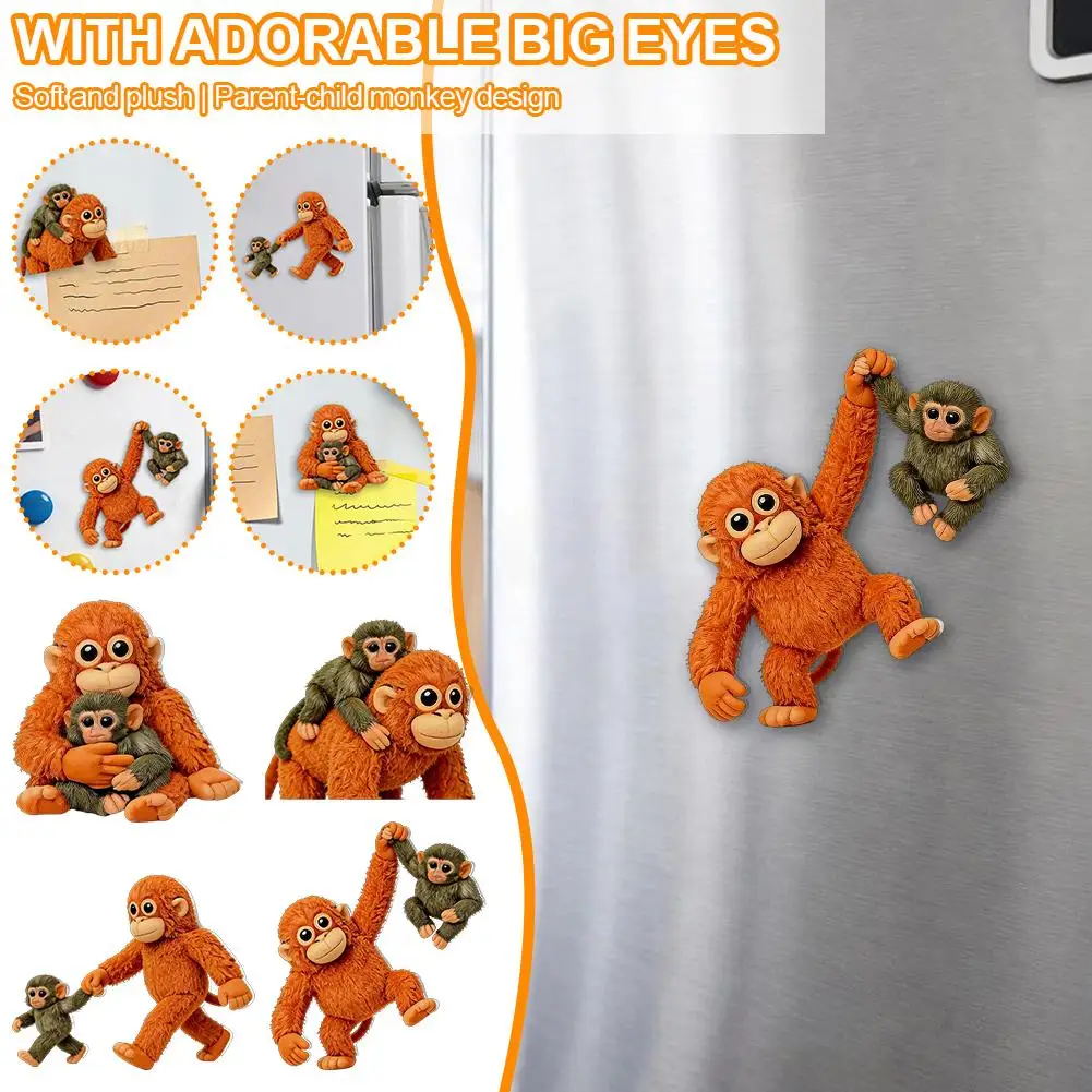 Monkey Refrigerator Magnets Protection Boxing Monkey Refrigerator Stickers Home Decoration Magnetic Refrigerator Stickers