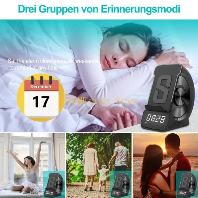 B0KF Three-in-one Wireless Alarm Clock Speaker Charging Speaker Bedside Bedroom Clock for Office Home Bedroom Women Men Kids