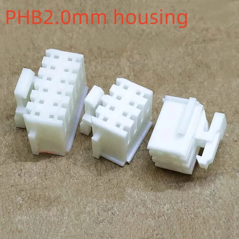 20 piezas conector de carcasa PHB 2,0mm hembra de doble fila con conectores PHSD de hebilla 2*2/3/4/5/6/7/8/10P