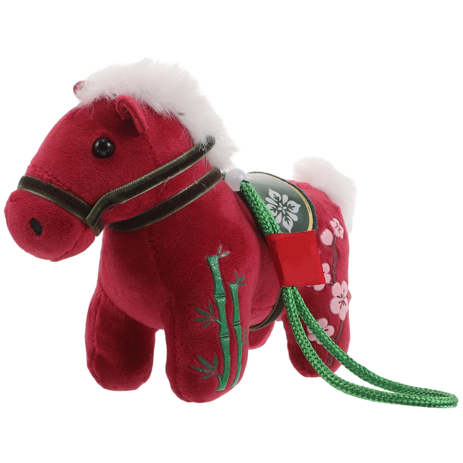 

Орнамент «Год Лошади» — мягкий плюшевый брелок-подвеска для украшения китайского Нового года 2026 года, милый мультяшный кулон в виде лошади для сумки