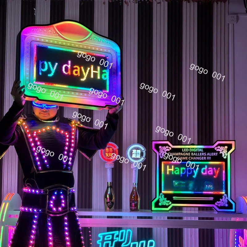 LED Scrolling Message Fan Programmable Light Up Sign for Bar Birthday Party Advertising