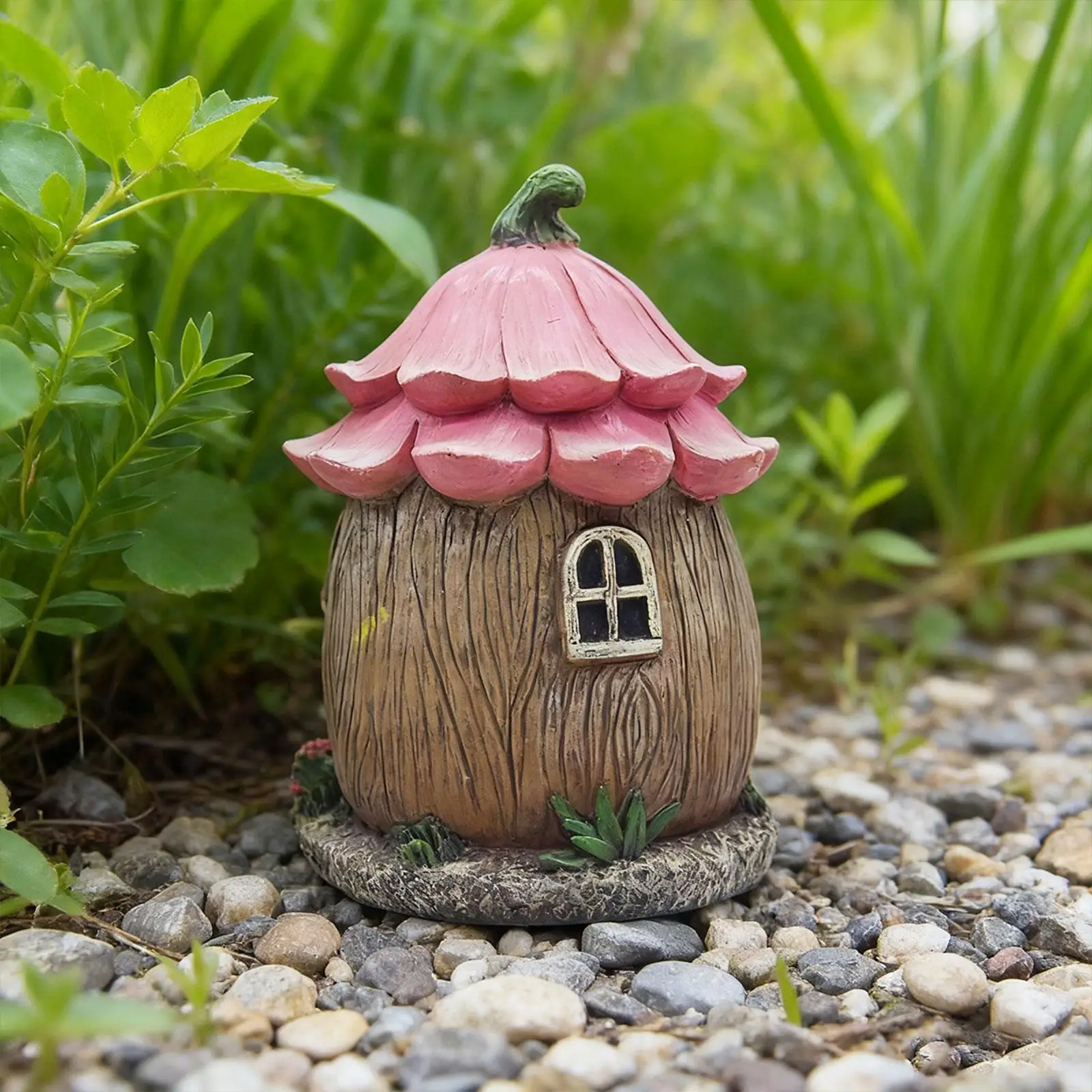 Mushroom Fairy House Figurine Decoration Craft Resin Sculpture Miniature for Flower Bed Flowerpot Lawn Micro Landscape Patio