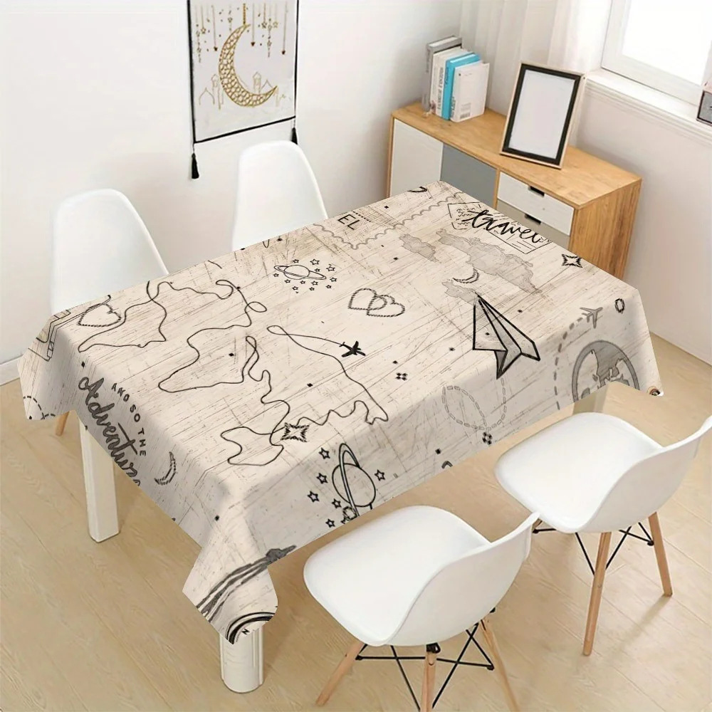 This polyester tablecloth features an attractive design and is highly suitable for both indoor and outdoor settings.