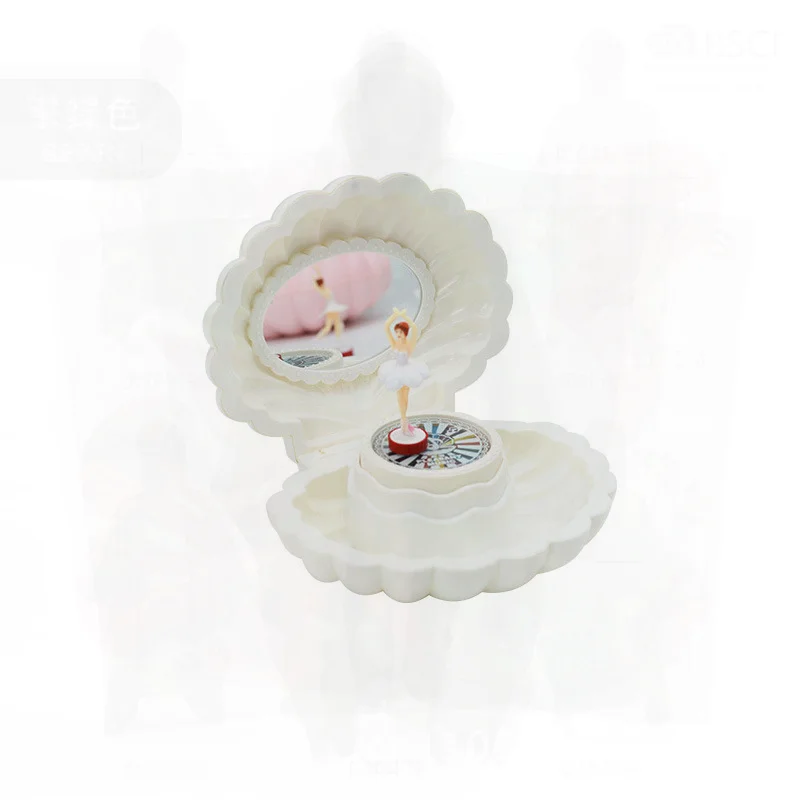 DIY Handmade Colorful Flash Shell Music Box Creative Gift for Little Girls Birthday Plastic Material White Pink Purple Sets