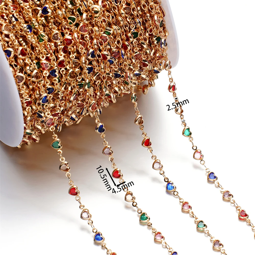 1 meter koperen ketting met kristallen kralen ketting DIY ketting armband voor sieraden maken benodigdheden