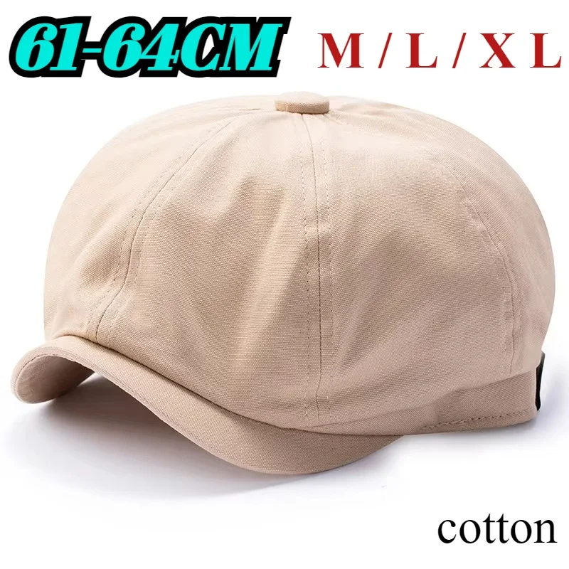 

OverSize 64cm Newsboy Hat for Big Head Men Cotton Berets Dad Flat Irish Caps Newsies Large Size Hat Women Fashion Octagonal Cap