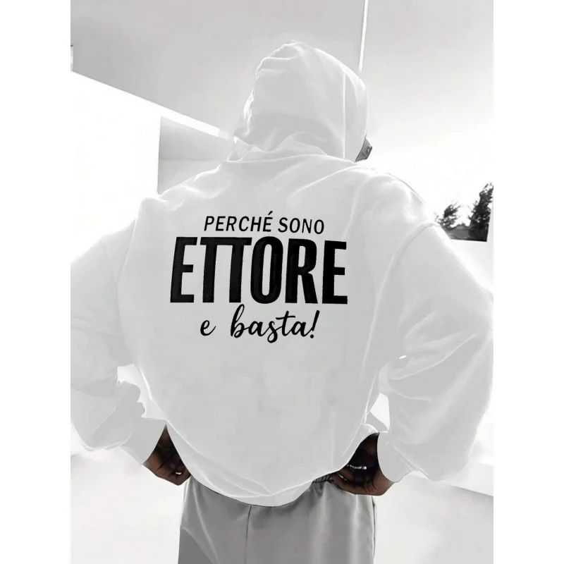 سترة بغطاء للرأس للرجال مطبوعة باللون الأسود لأنني أتونور وهذا كافية من القطن عالي الجودة ملابس غير رسمية للارتداء اليومي