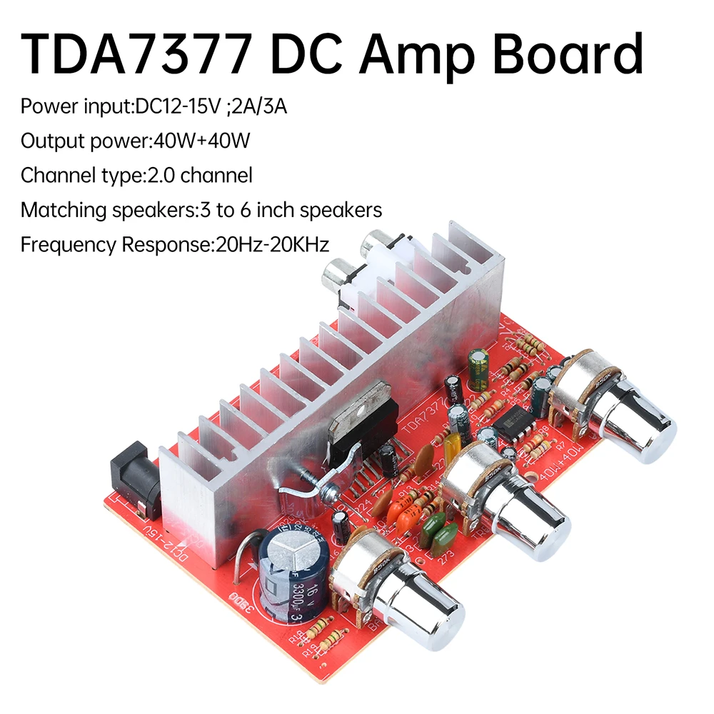 DC 12V 40Wx2 TDA7377 2.0 Dual Channel Digital Power Audio Stereo Amplifier Board Electronic Kit