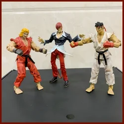 19cm Street Fighter Action Figure Vs Snk Figures Genuine Bulk Toy Iori Yagami Takashi Ryu Ken King Game Figurine Model Gifts