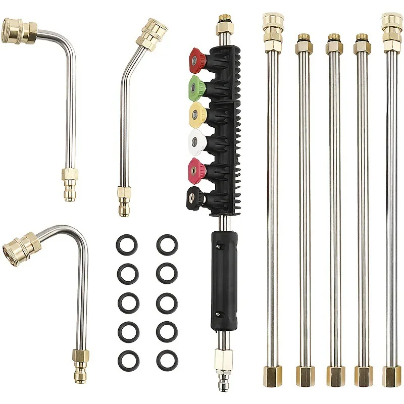 Car wash rod 1/4 inch quick connection extension rod 9-piece set 4000psi high pressure car wash machine accessories Daquan