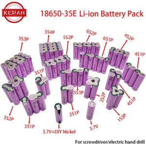 بطارية مخصصة لمفك البراغي ، خلية الحفر الكهربائية ، 5S2P ، 5S3P ، 5S4P ، 6S2P ، 8.4V ، 3.7V ، 10.8V ، 16.8V ، 18V ، 25.2V ، 18650 ، 35E ، 3500mAh أفضل 8 خلايا بطارية مفك براغي للمبيعات - رقم 6