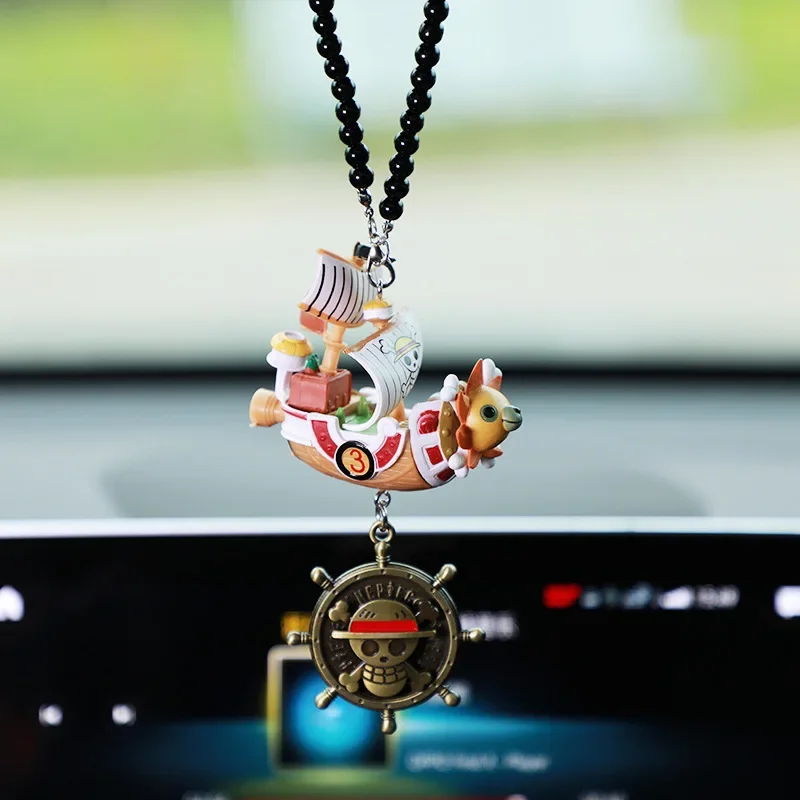 One Piece Thousand Sunny Going Merry Series Cartoon Creative Car Rearview Mirror Pendant Car Decorations Bag Hanging Decorations