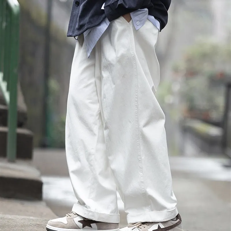 

High Waist Wide Leg Pants Spring New Sle Loose Fit Casual Trousers for Men And Women Versatile Busin Gentleman Sle