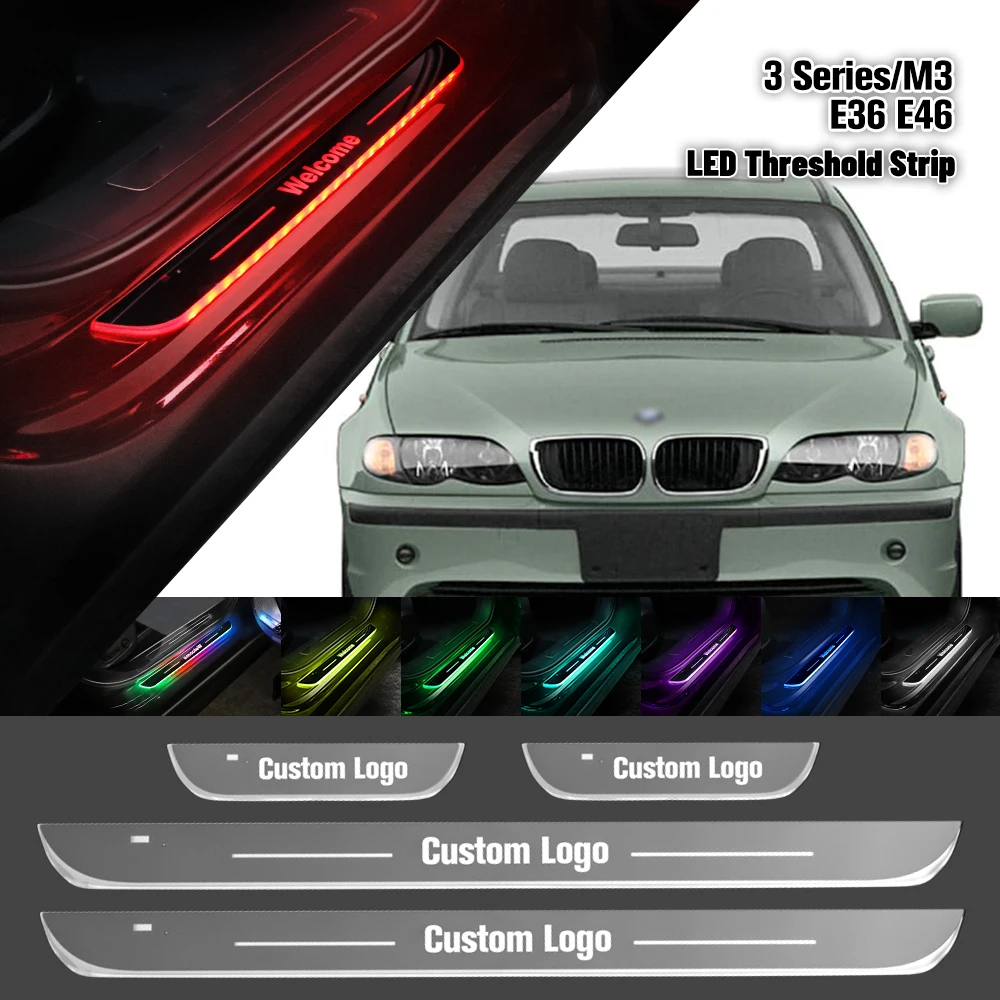 

For BMW 3 Series M3 E36 E46 1991-2006 Car Door Sill Light Customized Logo LED 2005 Welcome Threshold Pedal Lamp Accessories