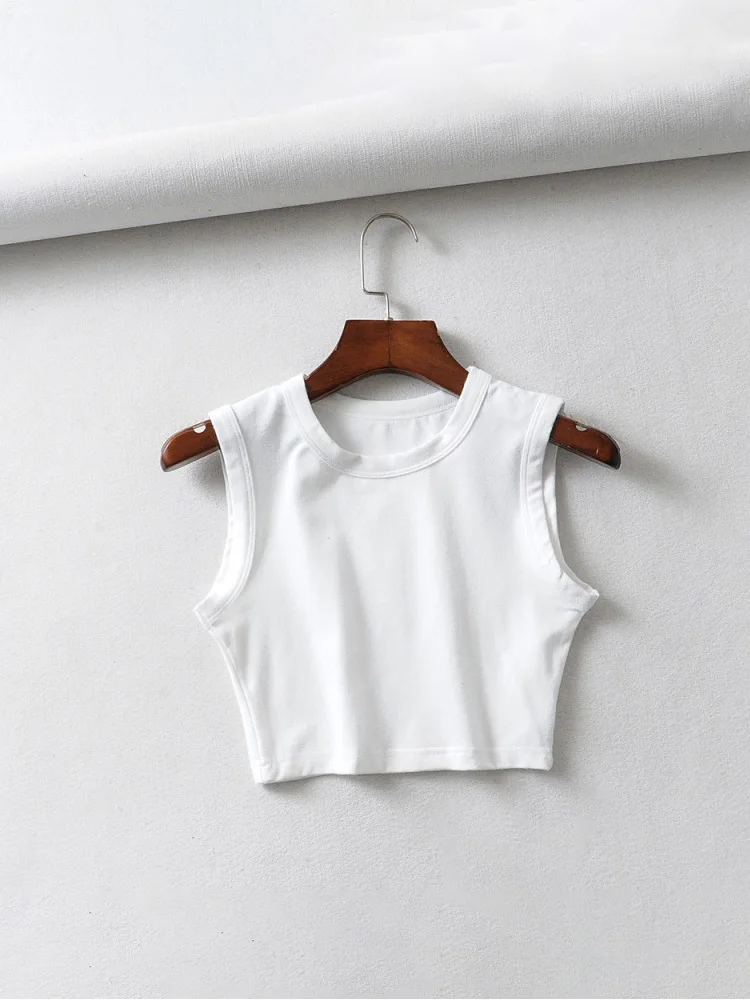 2024 Summer vintage white crop tops women biker black punk sexy tank top korean streetwear cropped sleeveless top feminino image 4