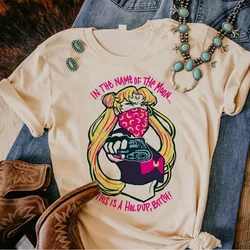 80s Moon Cat t shirt women comic streetwear harajuku top female harajuku anime clothes