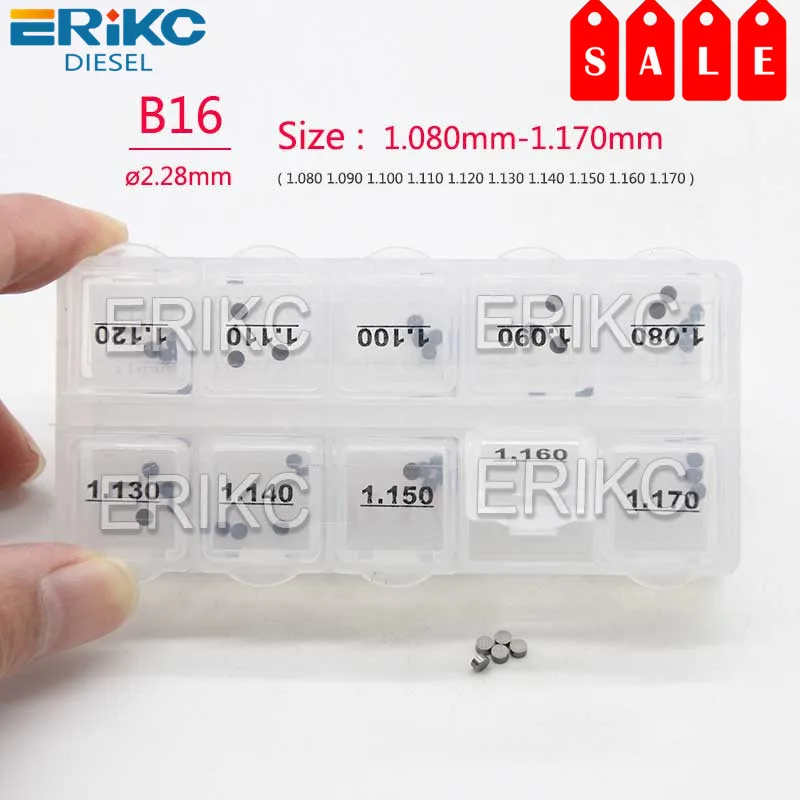 ERIKC B16 Common Rail Injector Adjusting Washers Shims Gasket Repair Kits Size 1.08mm-1.17mm 50 Pieces / Box