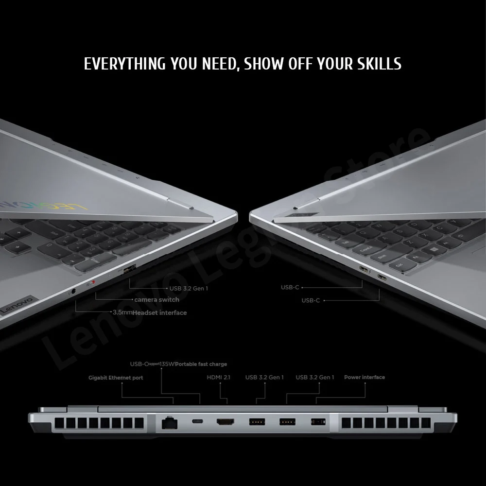 كمبيوتر محمول Lenovo Legion R7000P مقاس 15.6 بوصة للألعاب الرياضية الإلكترونية R7 6800H RTX 3050 Ti 32GB 1TB SSD Windows 11 165 هرتز كمبيوتر محمول