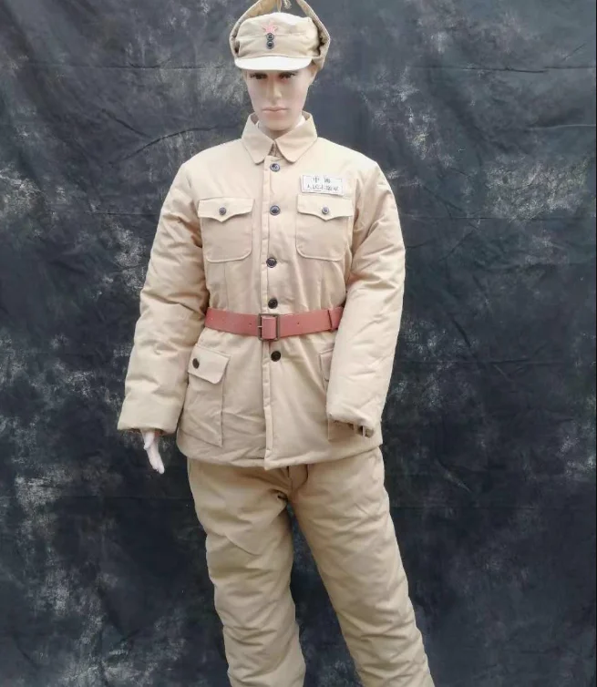 Korean War Uniform Man Winter Chinese Yellow Suit Include Hat Jacket Pants