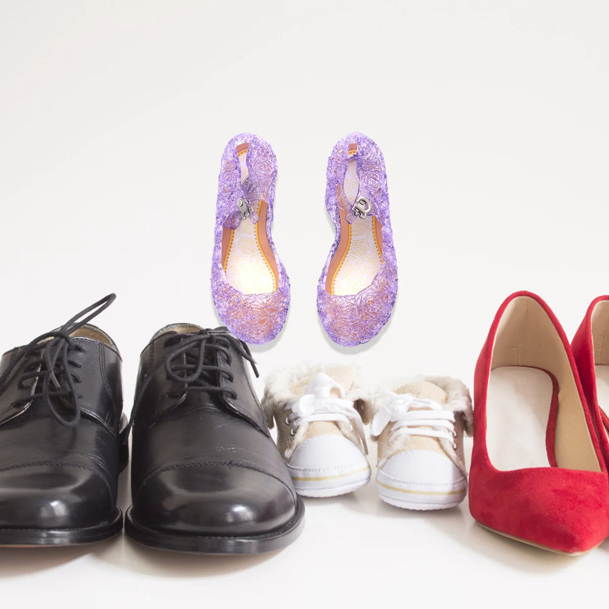 

1Pair Children Sandals Purple Color Jelly Shoes Size 37 Comfortable Durable Kids Footwear Fits Dresses Shorts Trousers