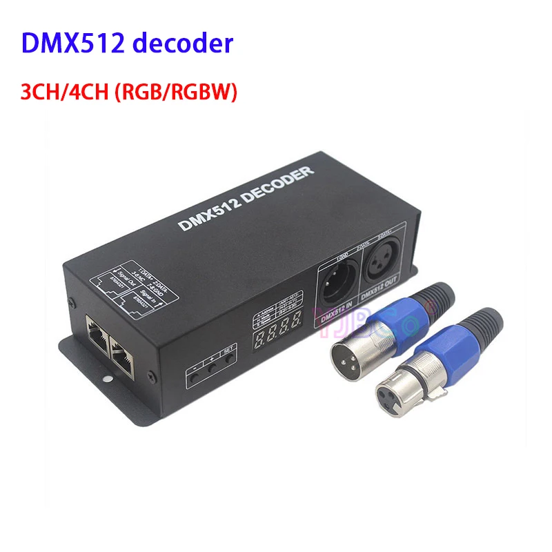 3CH/4CH DMX512 decoder RGB/RGBW LED Strip Controller DMX a PWM display digitale 3CH * 8A 4CH * 8A Light Tape Dimmer