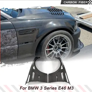 فتحة تهوية جانبية للرفرف الأمامي لسيارة BMW الفئة الثالثة E46 M3 كوبيه وكابريوليه (1998-2005) مصنوعة من ألياف الكربون الحقيقية، طقم هيكل جانبي للرفرف الأمامي. 10 best sales طقم هيكل سيارة BMW E46 - №7