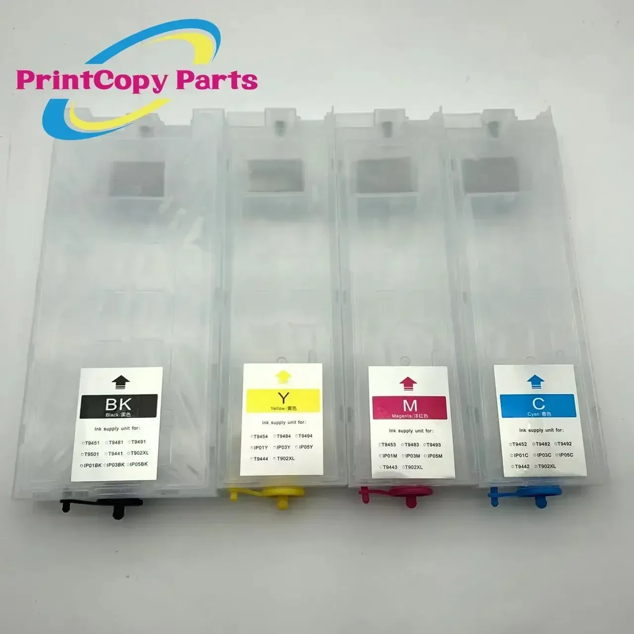 

1Set T9451-T9454 Refillable Ink Cartridge for Epson WorkForce Pro WF-C5290 WF-5210 WF-5710 WF-C5790 BK 600ml CMY 320ml