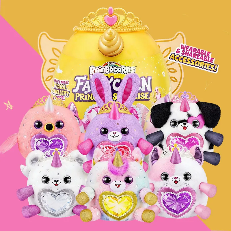 Zuru Rainbow Series: Princesa, Elfo, Hada, Unicornio - Caja Sorpresa Misteriosa de Peluche Original Mini - Regalo para Niños