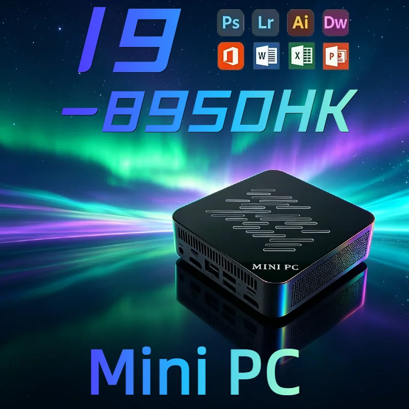 Mini PC Gamer Portable Computer Intel Core i9-8950HK16GB RAM 2TB SSD FHD Bluetooth WiFi6 Gaming Office 4K HDMI