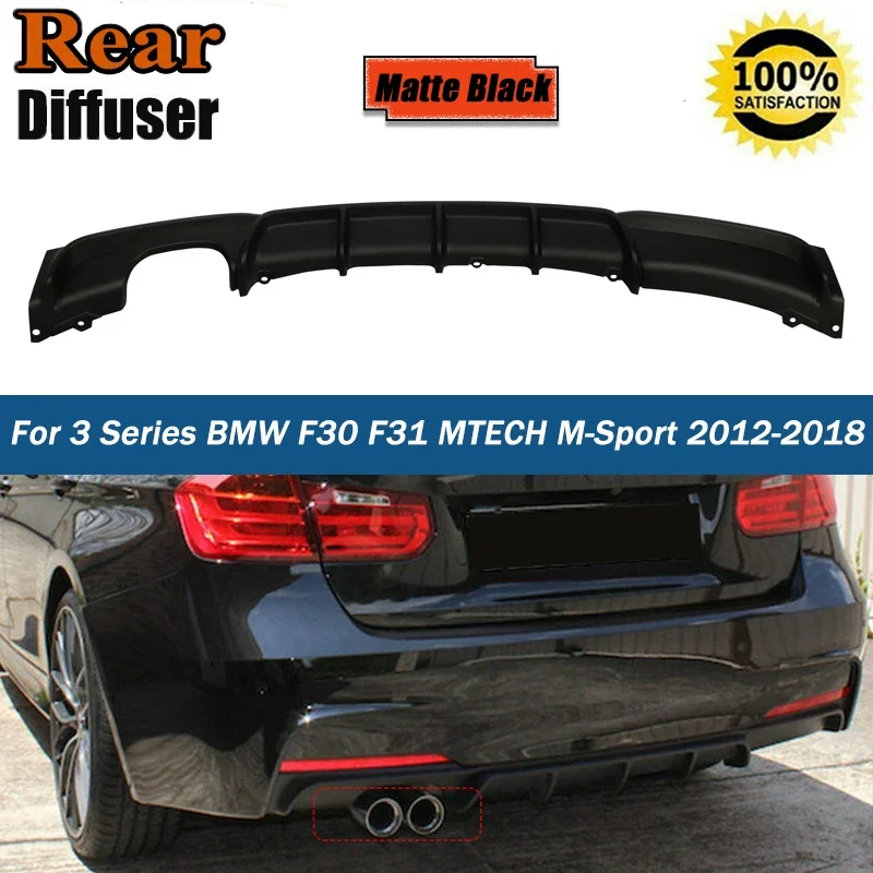 MagicKit Fit for BMW F30 F31 320i 325i 328i 335i MTECH M-sport Only 2012-2018 Car Rear Bumper Diffuser M Sport Style Matte Black