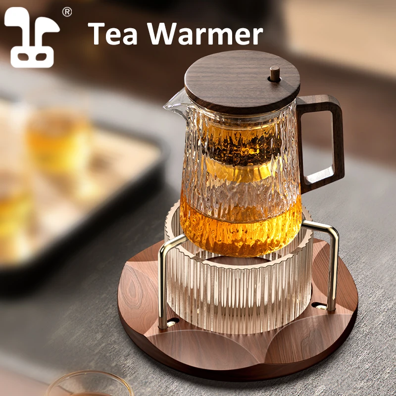 

Wooden tea warmer candle base，outdoor tea stove camping coffee insulation，Retro tea set