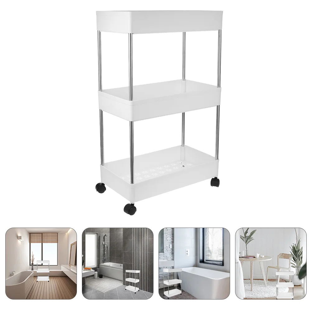 

Storage Rack Trolley Shelf Removable Multi-Purpose Organizer Rolling Multi-layer Bathroom Cart