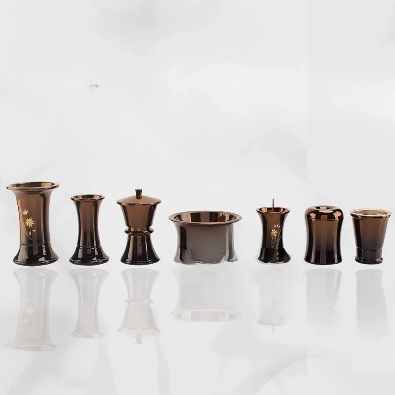 Brass Seiko surface paint, elegant home Buddhist Hall supplies, Shingyan Sect five sets