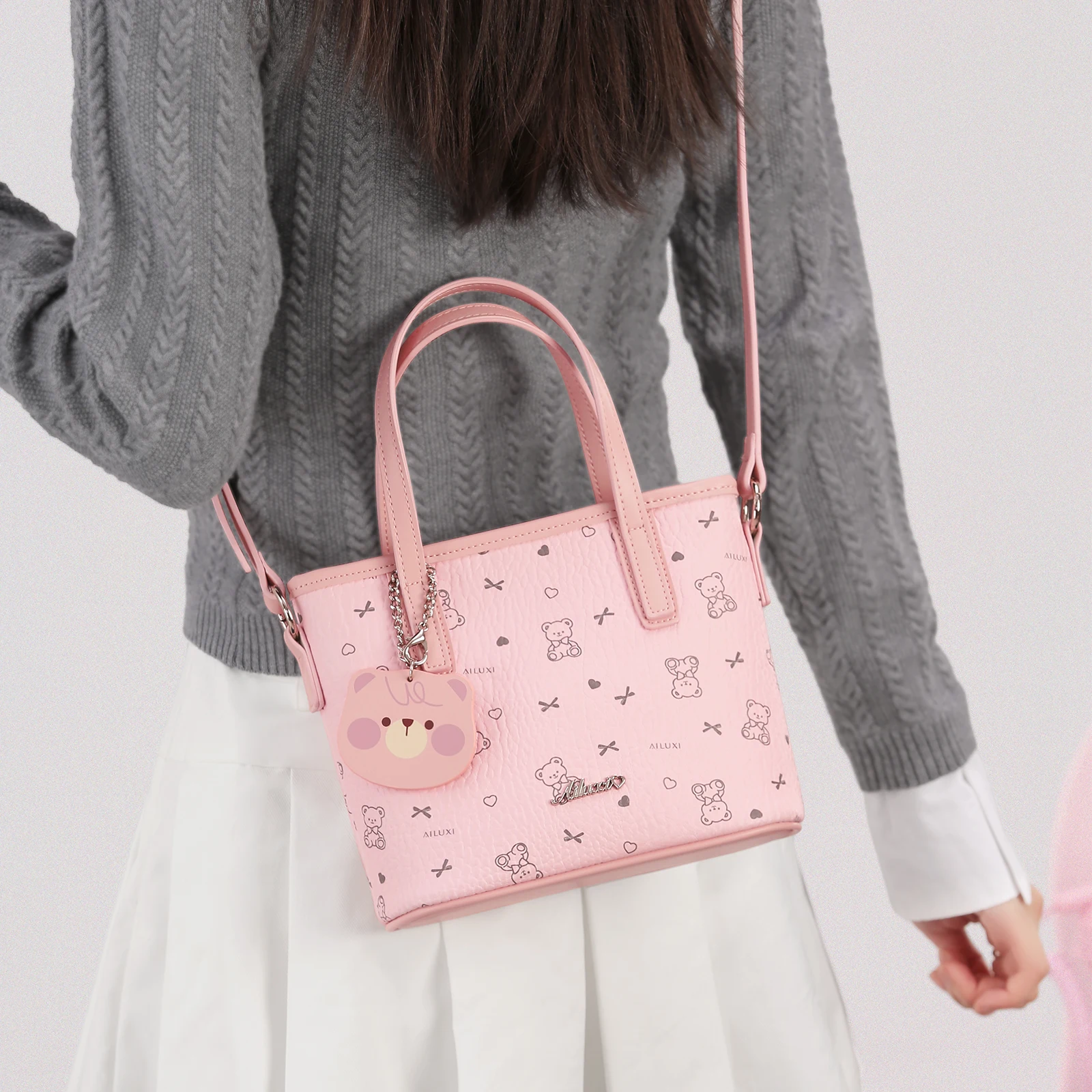 

AILUXI Cute Pink Women's Handbag with Adjustable Shoulder Strap Crossbody Bag Original Designer Print Large Capacity Tote Bag