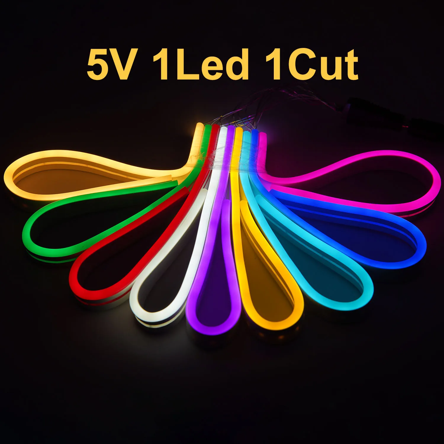 DC5V Led Neon Strip Light Waterproof 6mm Narrow Rope Flex Tape Silicon Tube Bar DIY Sign Red Green Blue Yellow Pink White