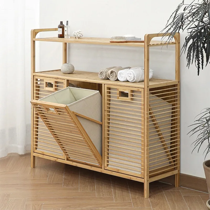 

Bedroom cabinets by the corner Clothing classification storage racks Simple modern living room lockers bamboo cupboards