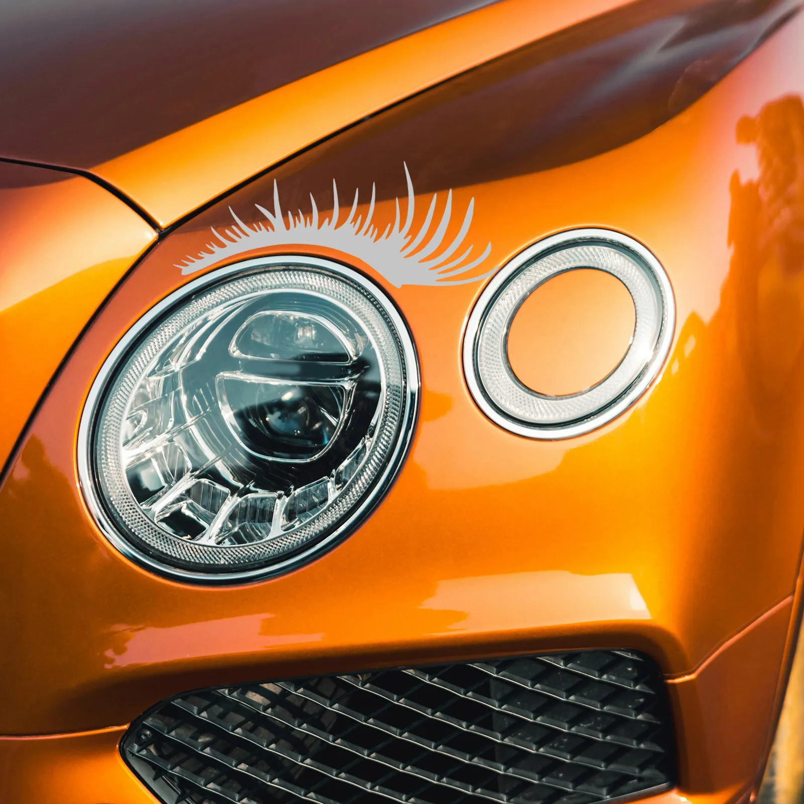 1 par de pegatinas de pestañas para faros de coche, calcomanía para faro fácil de instalar, protección resistente a la intemperie, decoración automática, coche bonito