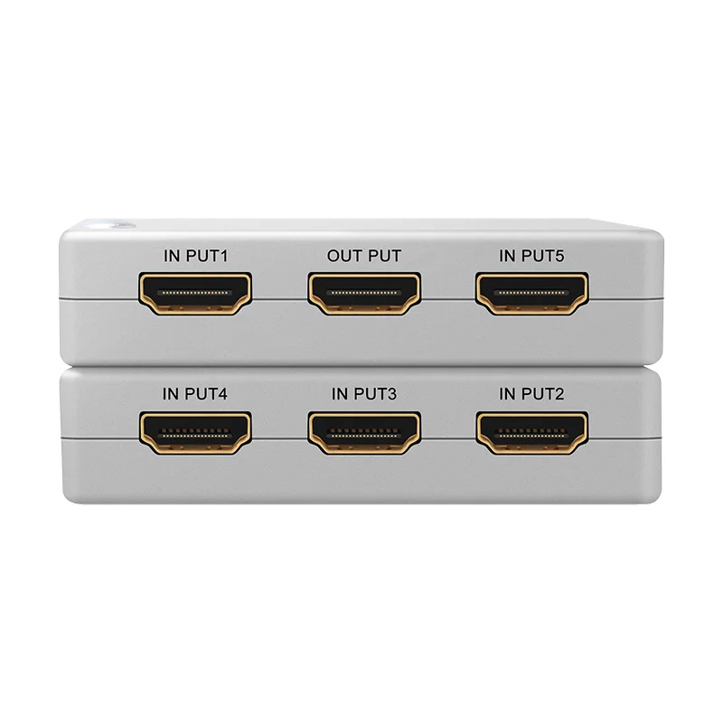 OEM 4K 8K HDMI Matrix SWITCH 5 a 1 HDMI 1.3 Versão HDCP1.2 KVM HDMI SWITCH 5 portas 4K Video SWITCH 5x1 para computador