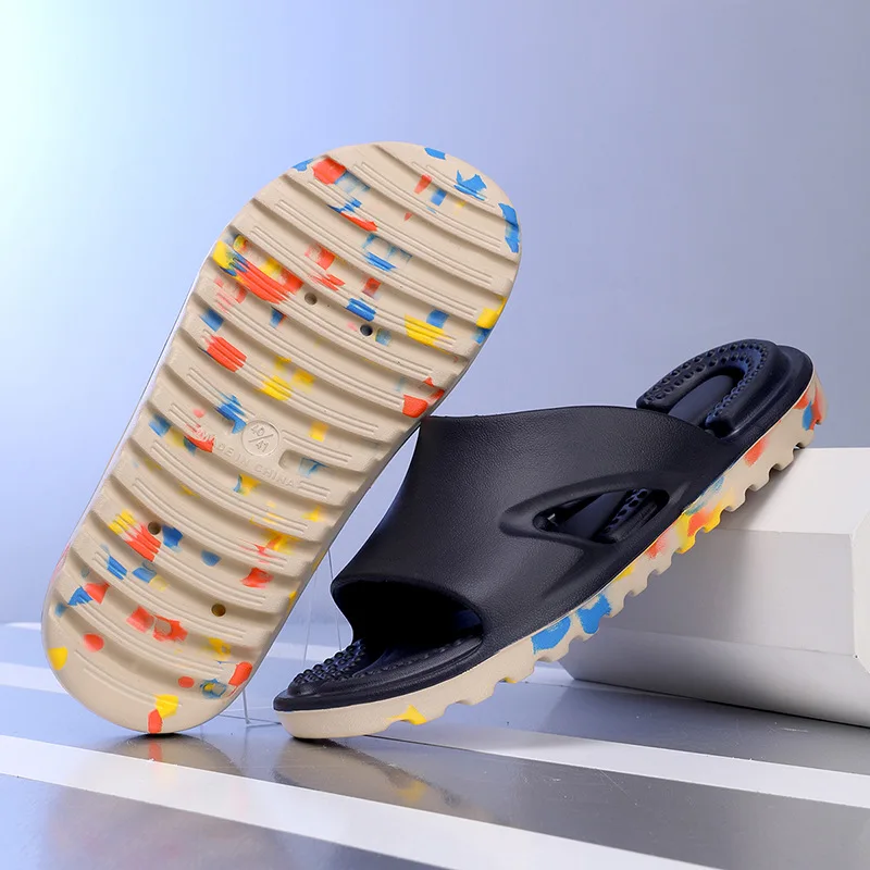 

Summer Men's Massage Insole Slippers Flat Open Toe Slippers Home Slides Outdoor Beach Slip on Sandal Shoes for Men Sandalias New