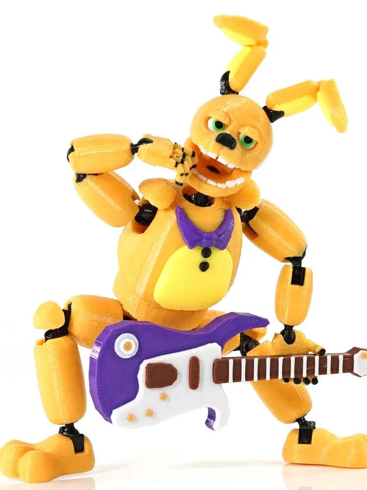 Super 3D 3D-gedruckte Golden Freddy Fnaf Spring Bonnie T13 Dummy 13 Multi-Gelenkige Bewegliche Formwandelnde Actionfigur Spielzeug