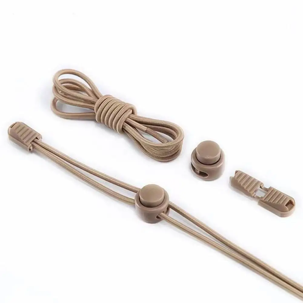 Durable Round No Tie Shoe Laces Solid Color Elastic Rope Lazy Shoelaces Shoe Rope 100cm Elastic Laces
