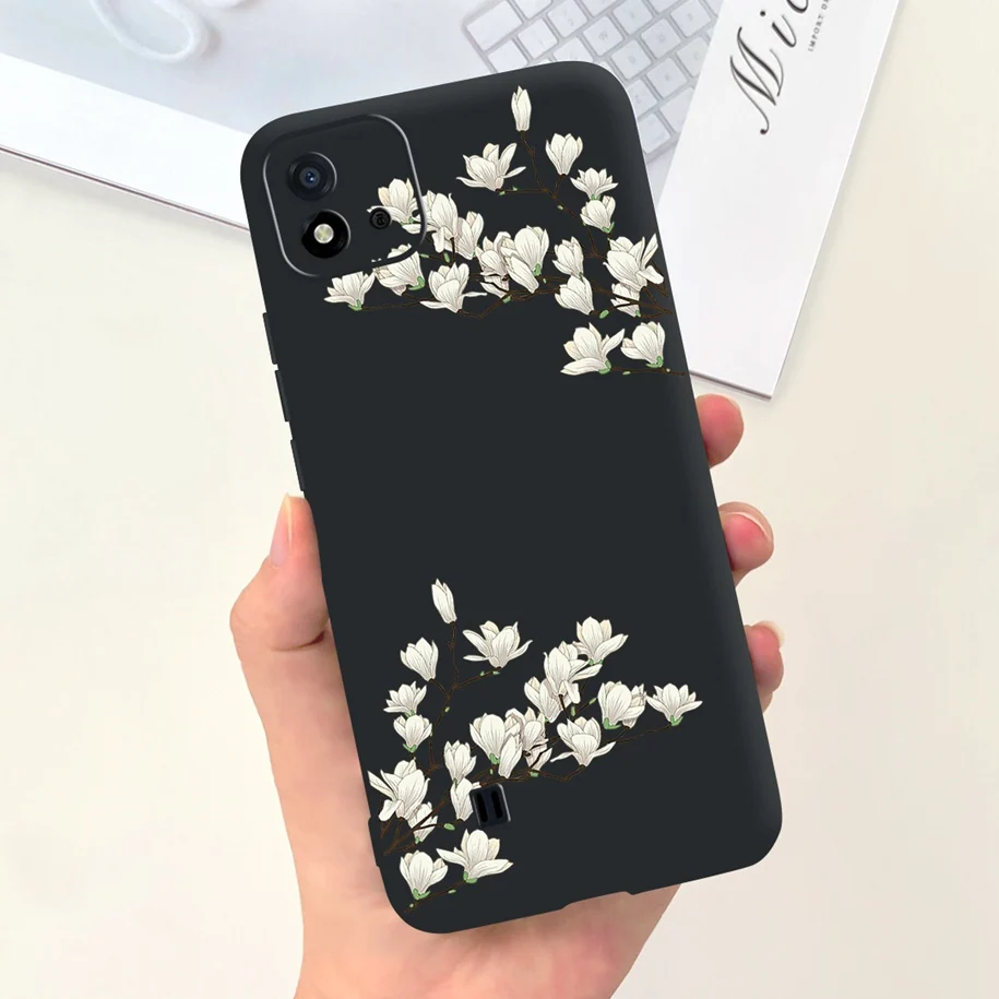 Realme用の素敵なシリコンフォンケース,バックカバー,ダックフラワー,バンパー,Realme c11,rmx2185,c20,c20a,c 11, 2021