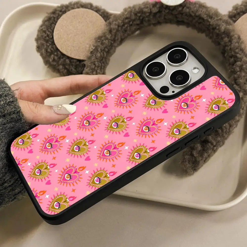 

Cool Sacred Heart Mobile Phone Case for iPhone 17 16 15 14 13 12 11 Air Pro Max Plus Matte Surface Colorful Cover Luxury Cover