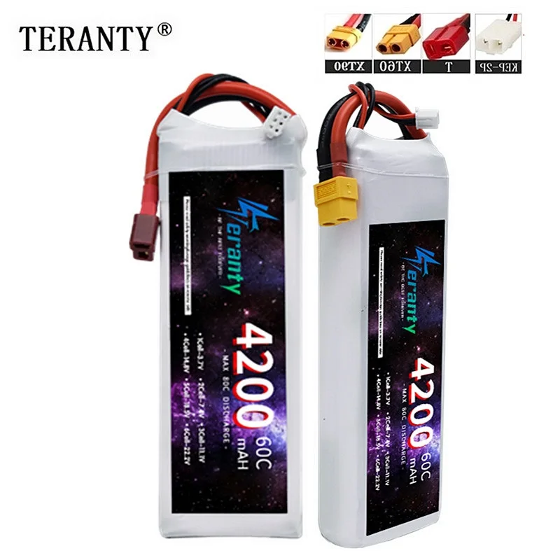 TERANTY 7.4V Lipo Battery 2S 4200MAH Battery For RC FPV Airplane Helicopter Drone Tank Model Racing Car Hobby TRX XT60