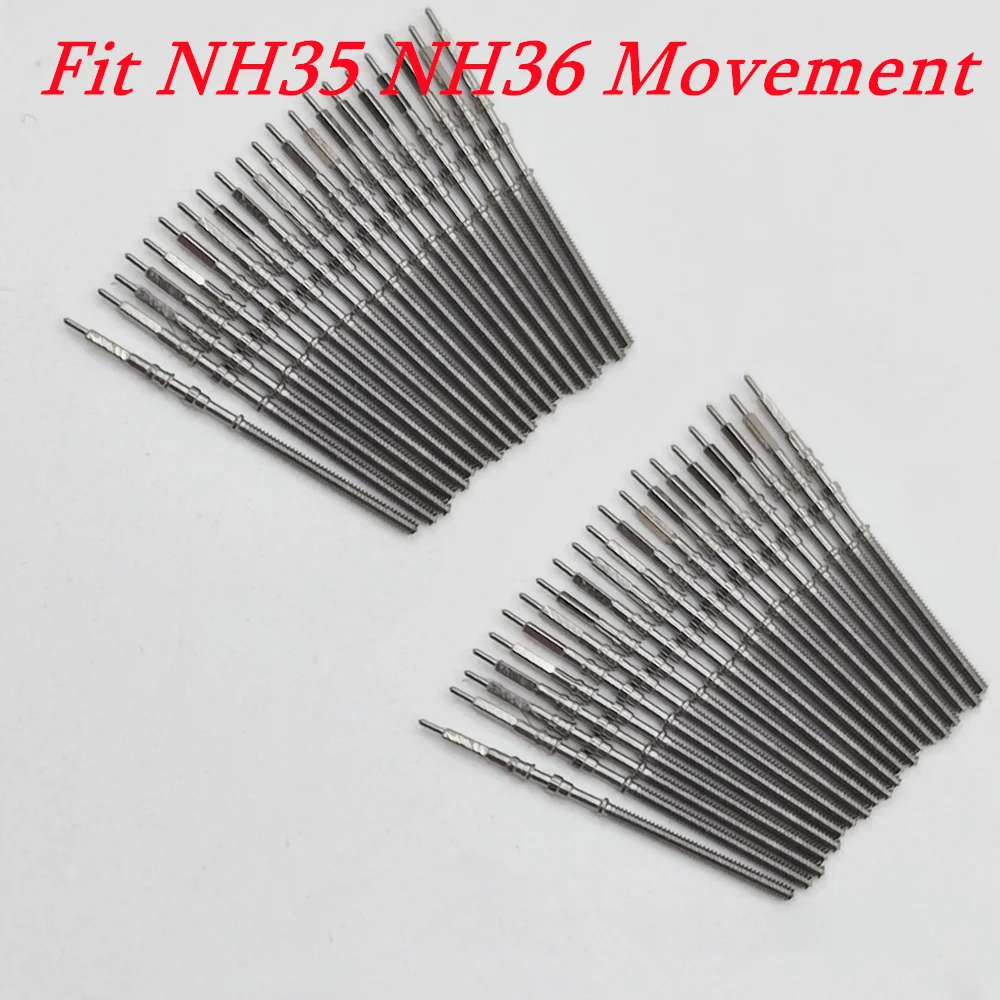 NH35 ساعة الجذعية الفولاذ المقاوم للصدأ قطع الغيار تناسب NH35 NH36 NH38 NH39 تاج التلقائي الميكانيكية ساعة يد تعمل بالحركة اكسسوارات أجزاء